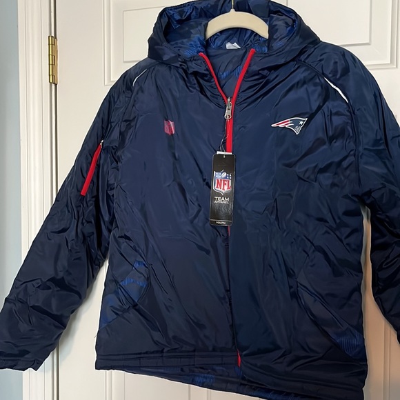 Patriots Youth Hooded Puffer Coat Mid Weight M - Picture 1 of 11
